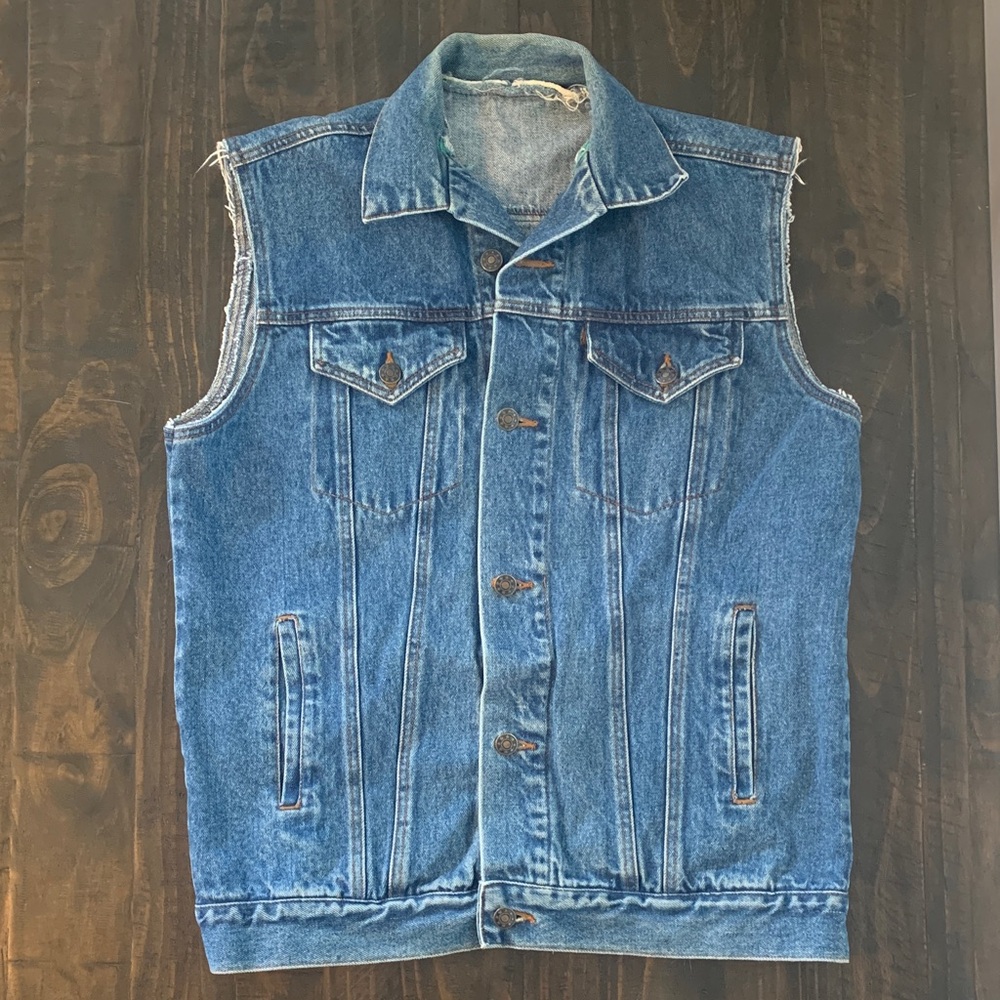 Classic Blue Denim Vest Sleeveless Jacket - Men